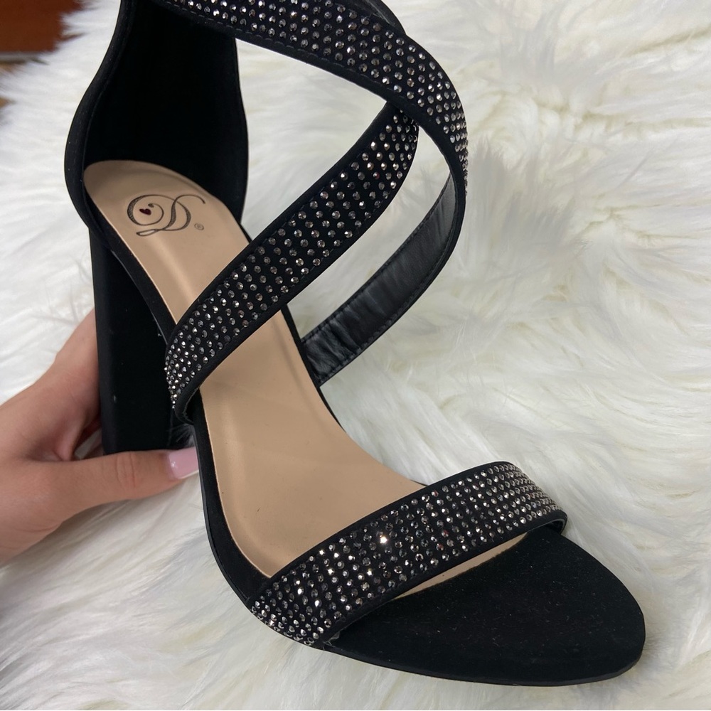 Black Rhinestone Heels - Picture 2 of 3